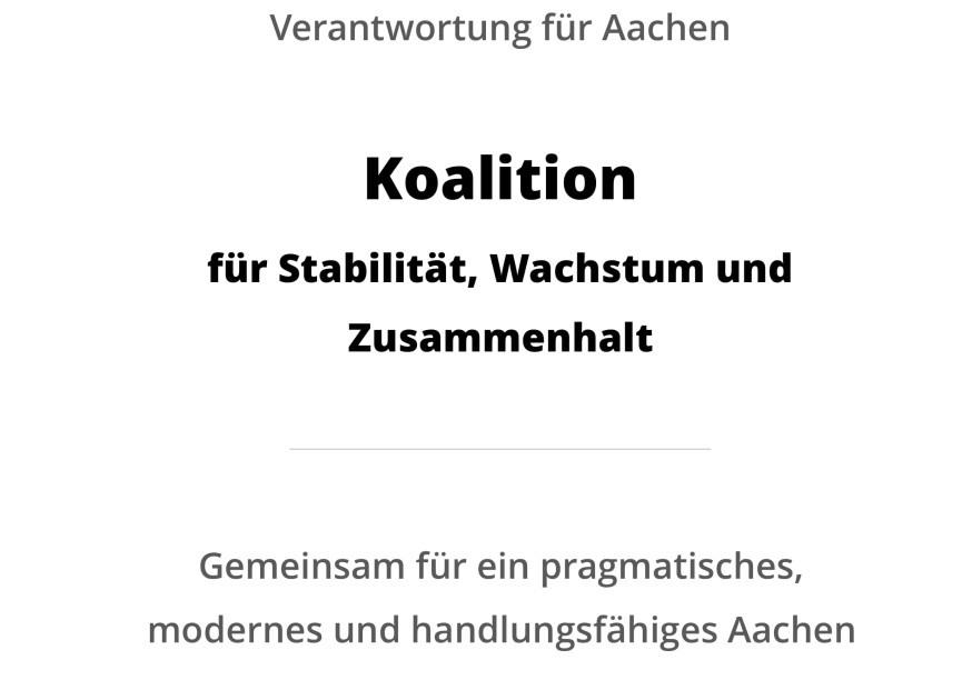 Koalitionsvertrag - Verantwortung für Aachen