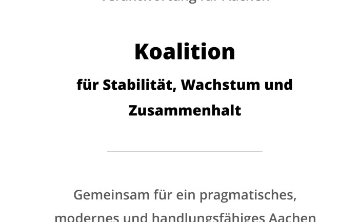 Koalitionsvertrag - Verantwortung für Aachen