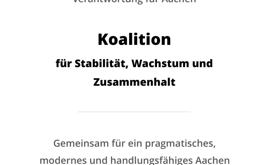 Koalitionsvertrag - Verantwortung für Aachen