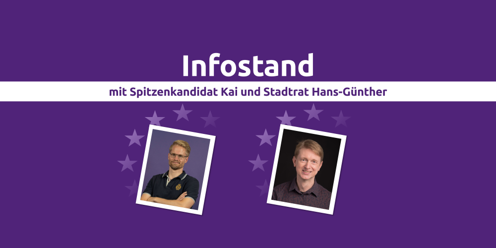 Infostand in Bamberg mit Kai und Hans-Günther