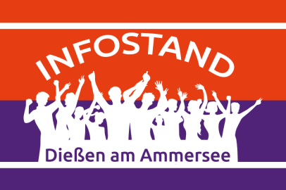 Rot-Lila-Weisses Icon für den Infostand in Dießen am Ammersee.