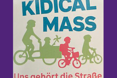 Volt Kidical Mass Demo in Aschaffenburg mit Aufforderung, mitzumachen.