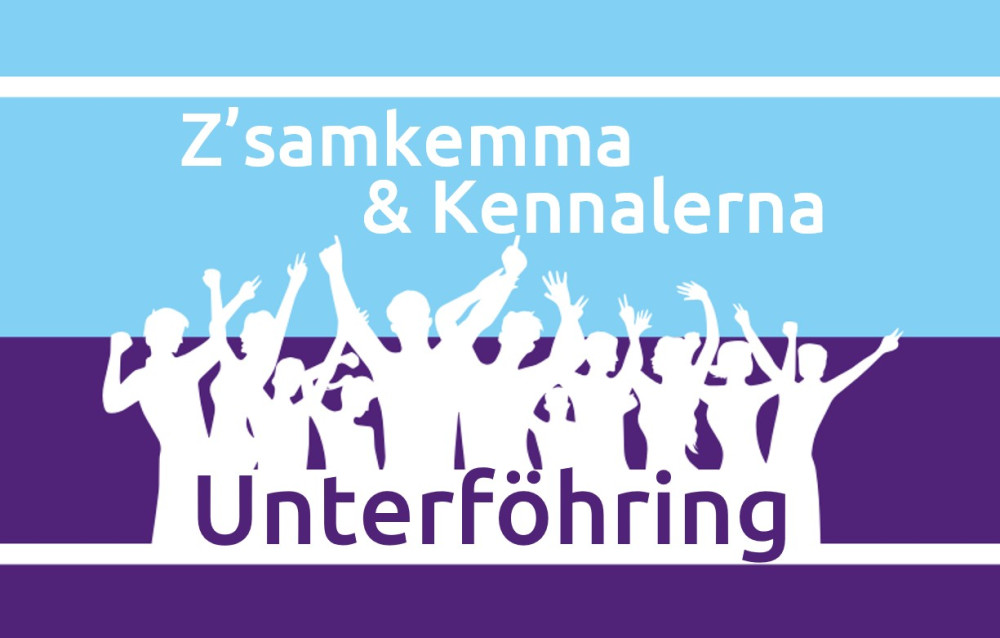 Logo in Volt colours that invites people to Meet & Greet in Unterföhring