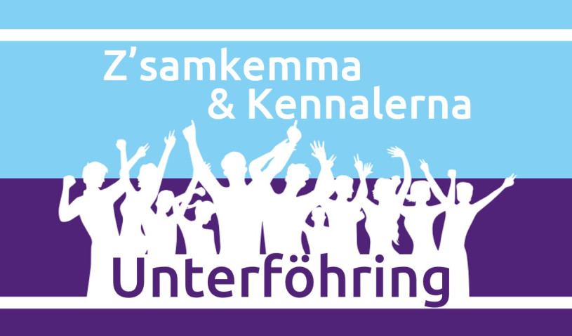 Logo in Volt colours that invites people to Meet & Greet in Unterföhring
