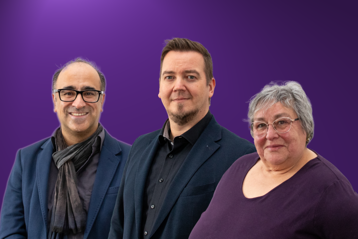 Gruppenbild von Shahram Naraghi, Benjamin Rahn und Gudrun Zarth