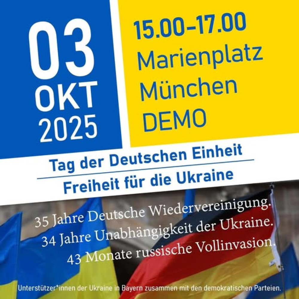 Aufruf zur Ukraine Demo am Tag der Deutschen Einheit 2025