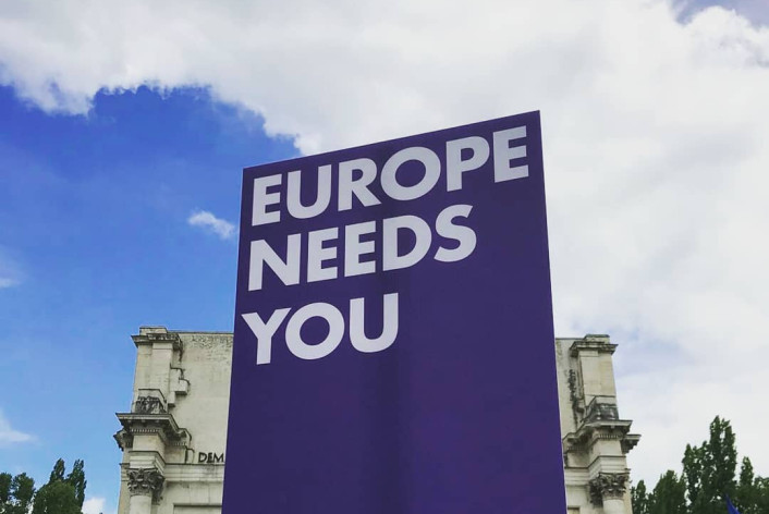 Volt demo with poster showing the text 