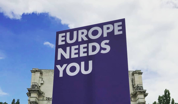 Volt demo with poster showing the text 