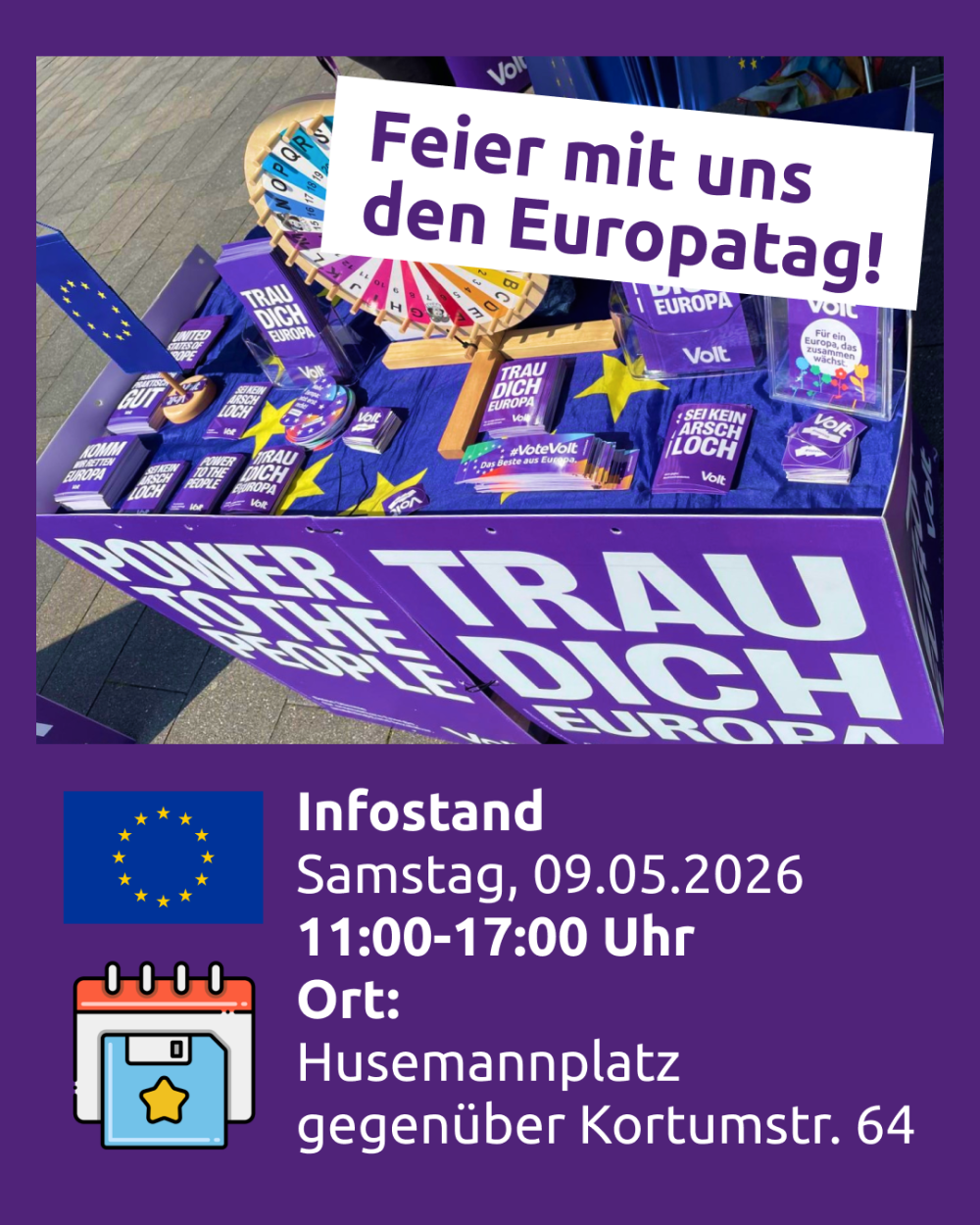 Europatag 9. Mai 2026, Husemannplatz Infostand