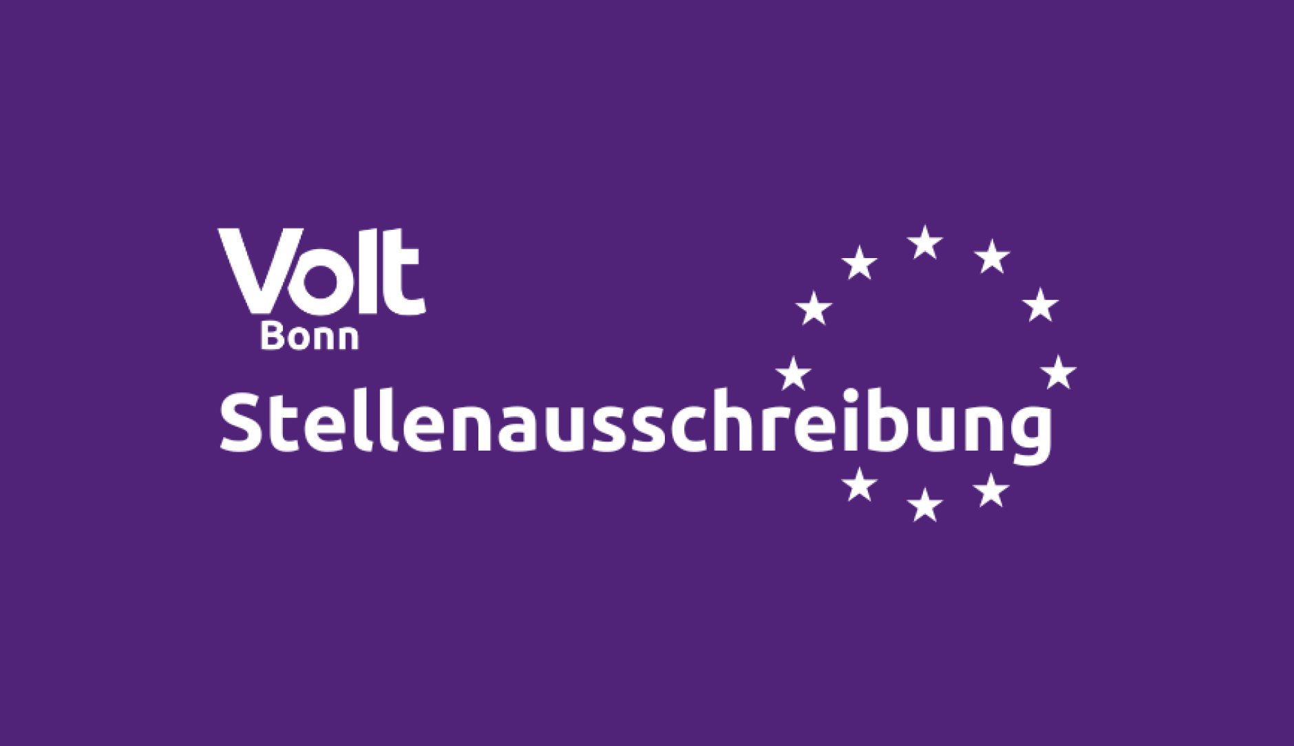 Volt Bonn Stellenausschreibung