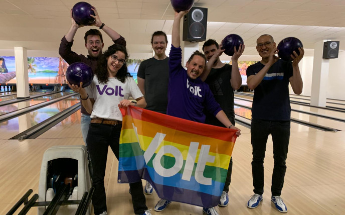 Das Team beim Bowlen