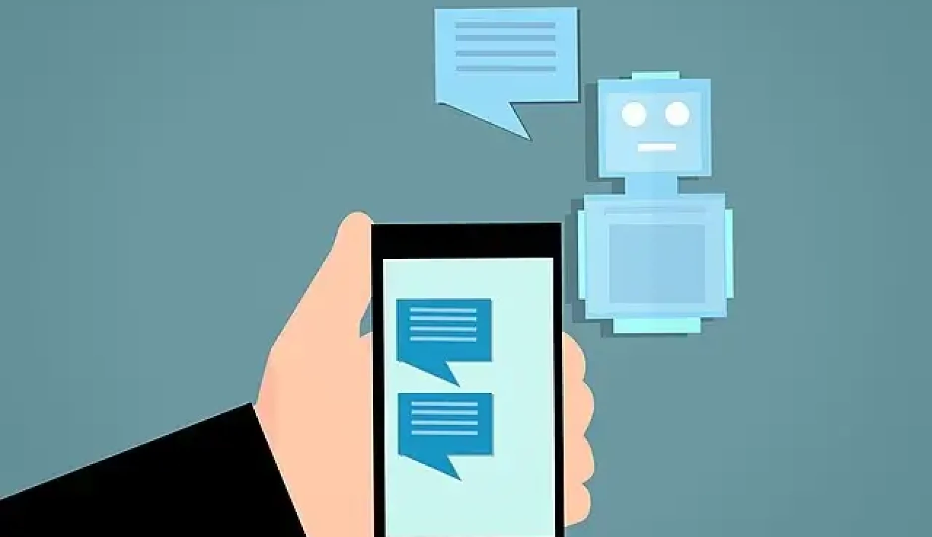 Chatbot auf dem Smartphone (Lizenz: Wikimedia Creative Commons Public Domain)