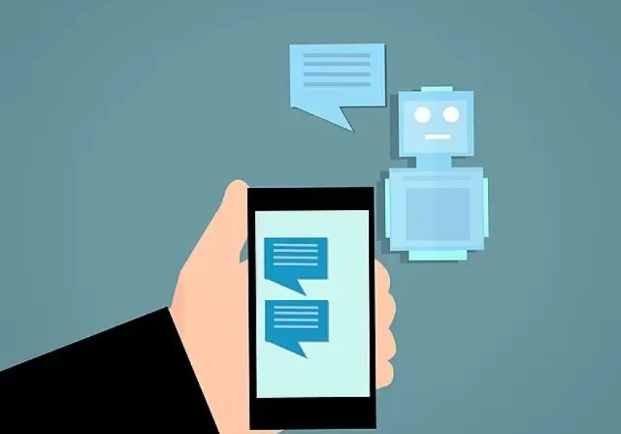 Chatbot auf dem Smartphone (Lizenz: Wikimedia Creative Commons Public Domain)