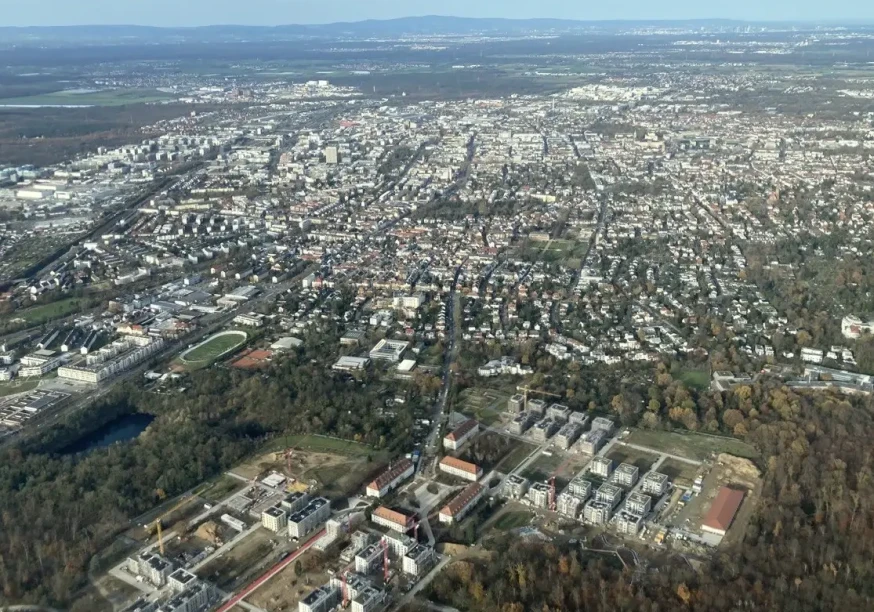 Luftaufnahme von Darmstadt (Fotografin: Nina Adam)