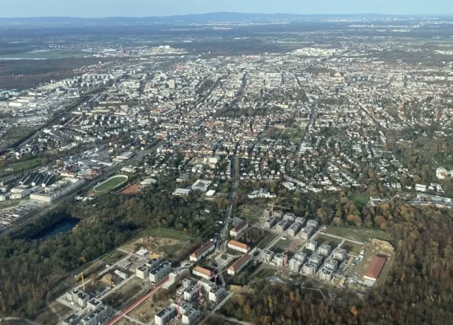 Luftaufnahme von Darmstadt (Fotografin: Nina Adam)