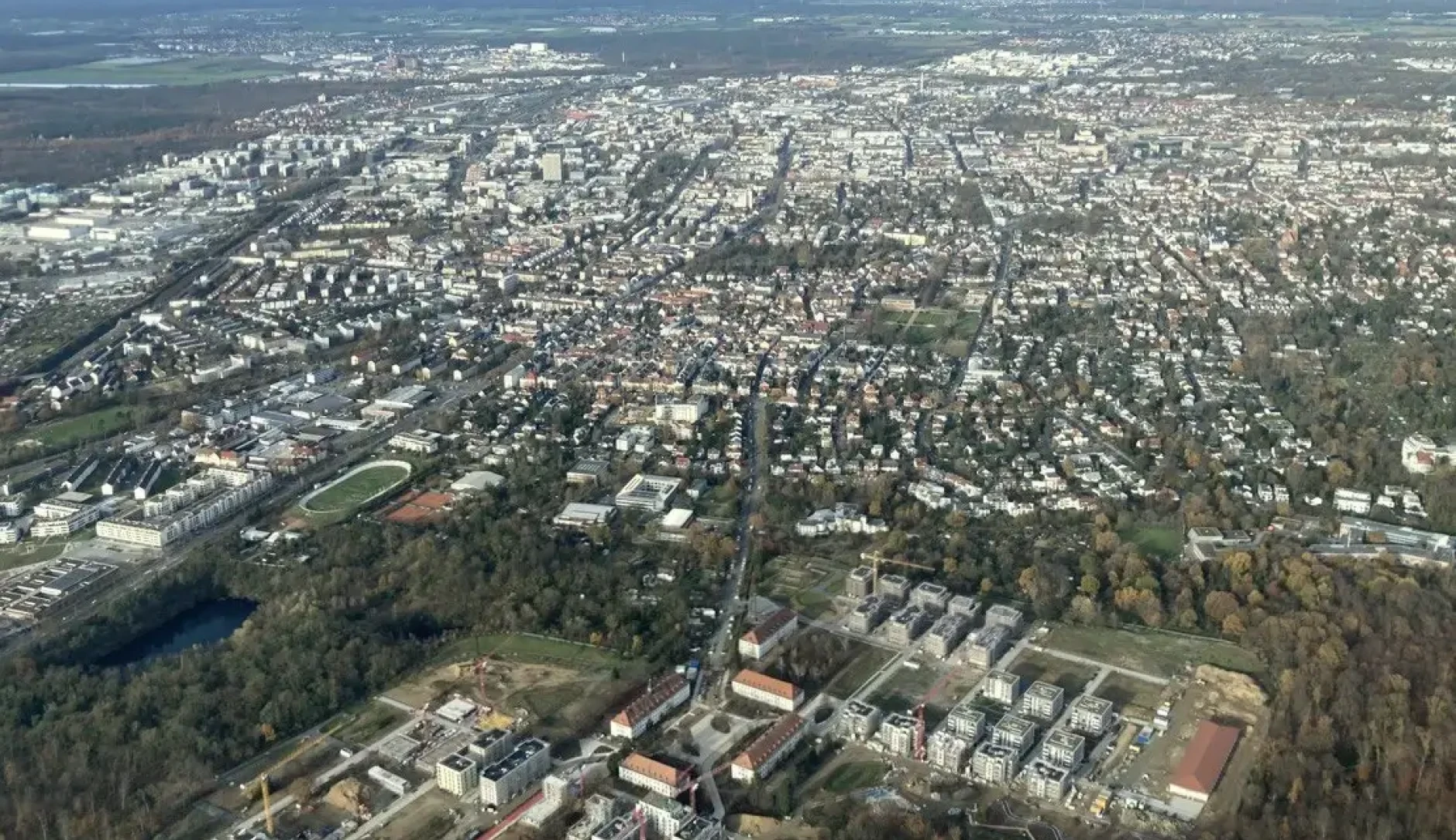 Luftaufnahme von Darmstadt (Fotografin: Nina Adam)