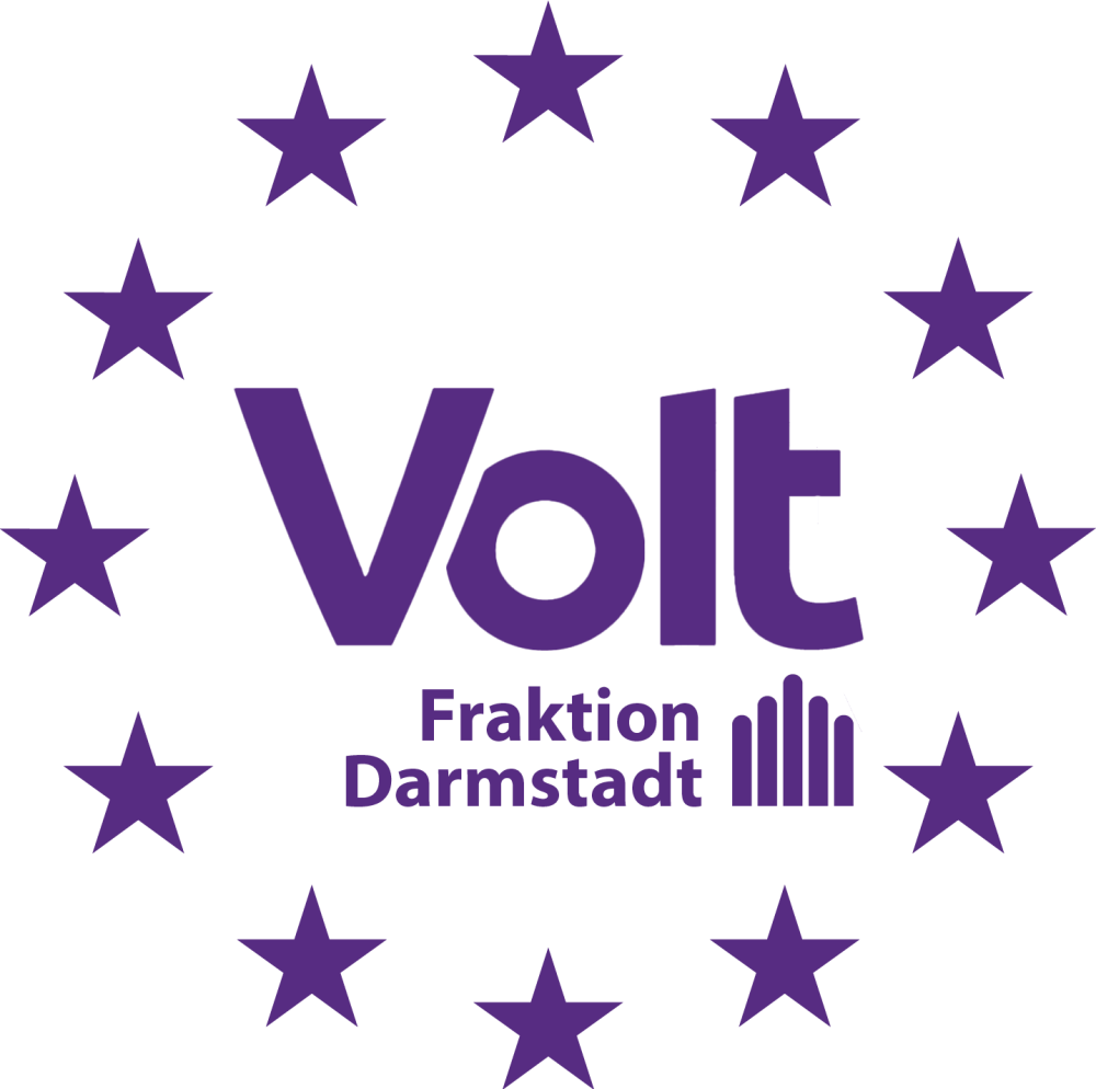Logo der Volt-Fraktion Darmstadt, lila, ohne Hintergrund