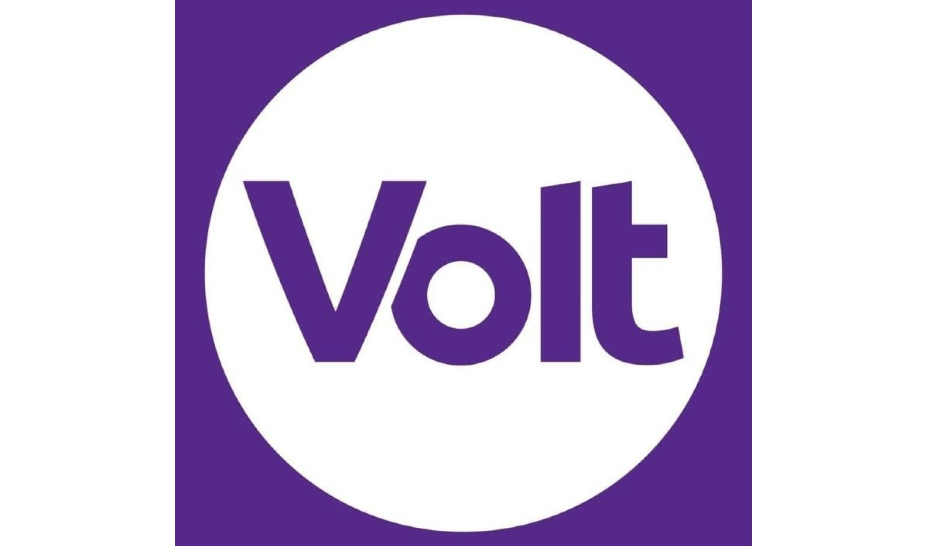 Volt Logo lila und weiß