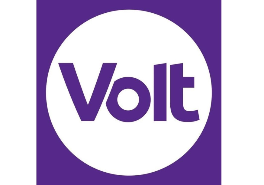 Volt Logo lila und weiß