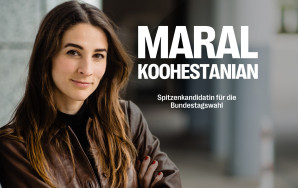 Portraitfoto von Maral Koohestanian, der Spitzenkandidatin von Volt Deutschland für die Bundestagswahl 2025