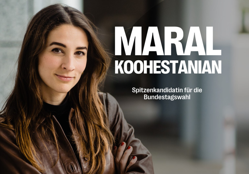 Portraitfoto von Maral Koohestanian, der Spitzenkandidatin von Volt Deutschland für die Bundestagswahl 2025