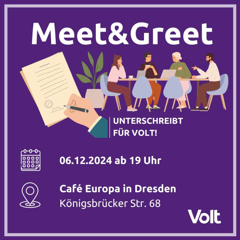 Meet&Greet am 06.12.2024 ab 19 Uhr im Café Europa, Dresden