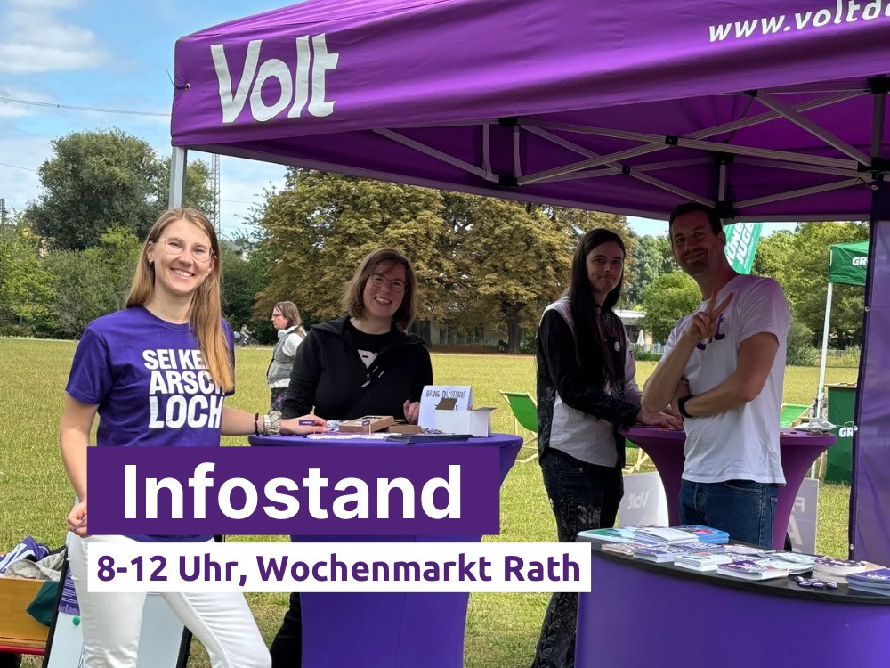 Infostand, 8-12 Uhr, Wochenmarkt Rath
