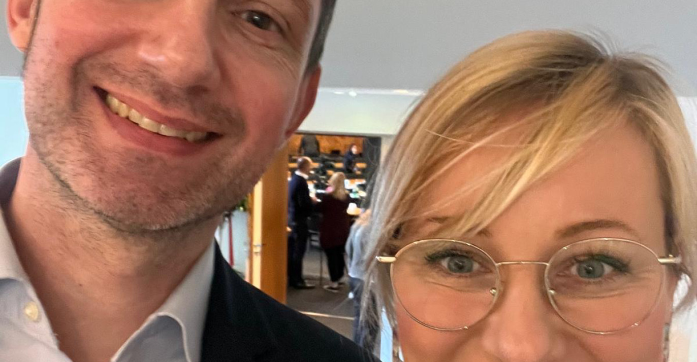 Anne und Patrick vor der konstituierenden Ratssitzung