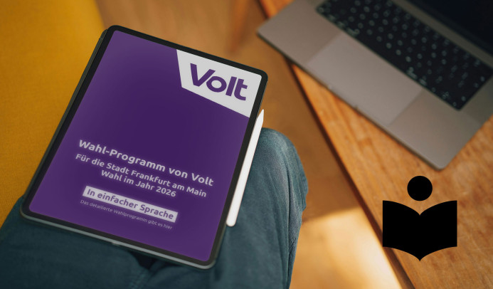 Volt Frankfurt Programm für die Kommunalwahl 2026 in einfacher Sprache