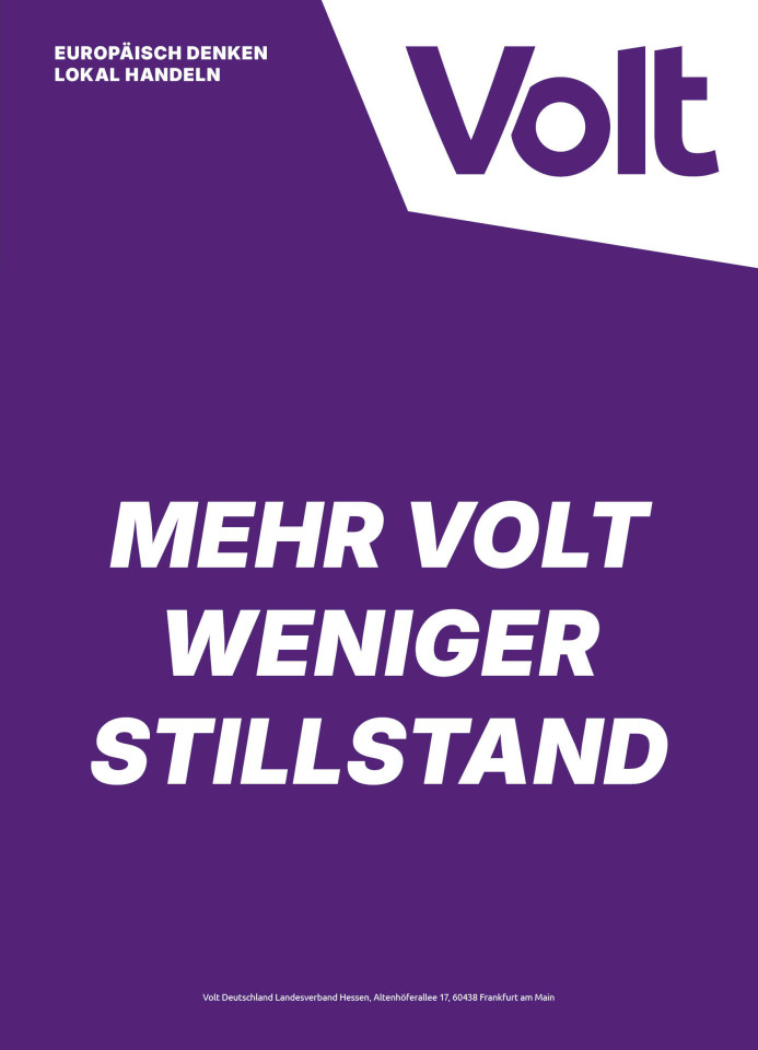 Volt Frankfurt Wahlplakat 