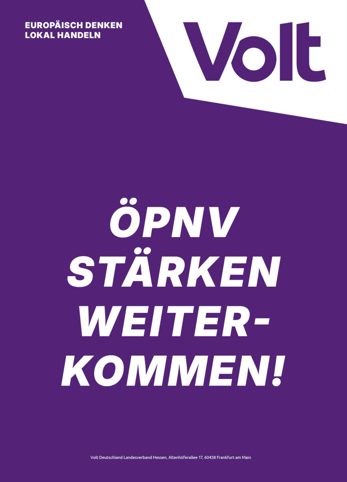 Volt Frankfurt Wahlplakat 