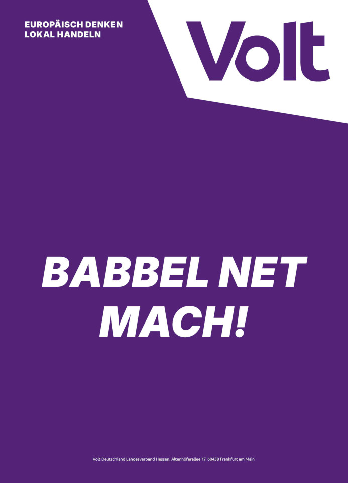 Volt Frankfurt Wahlplakat 