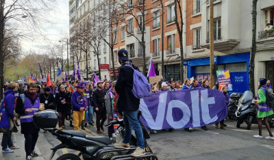 Die Europapartei Volt demonstriert