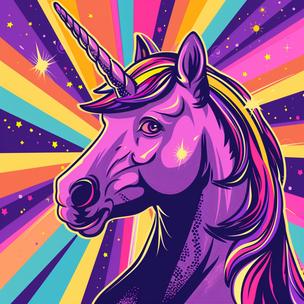 Einhorn mit Regenbogenfarben