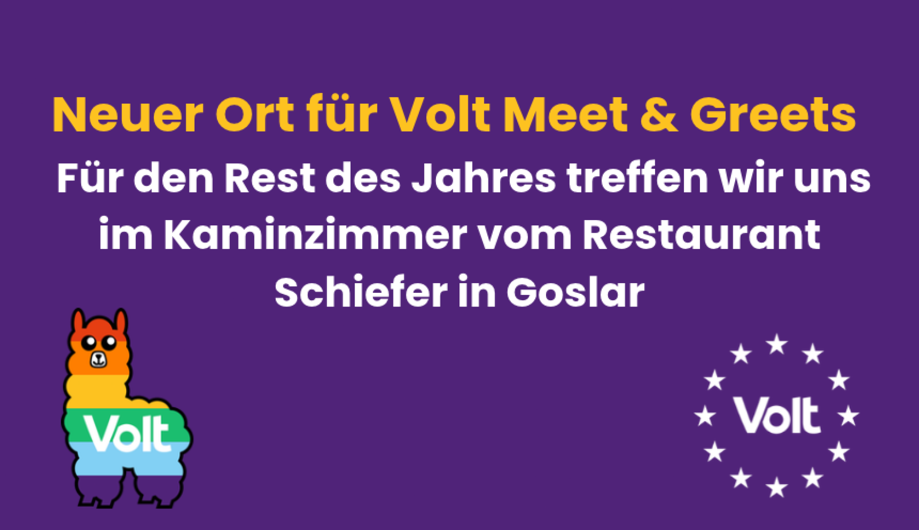 Neuer Ort für Volt Meet & Greets in Goslar