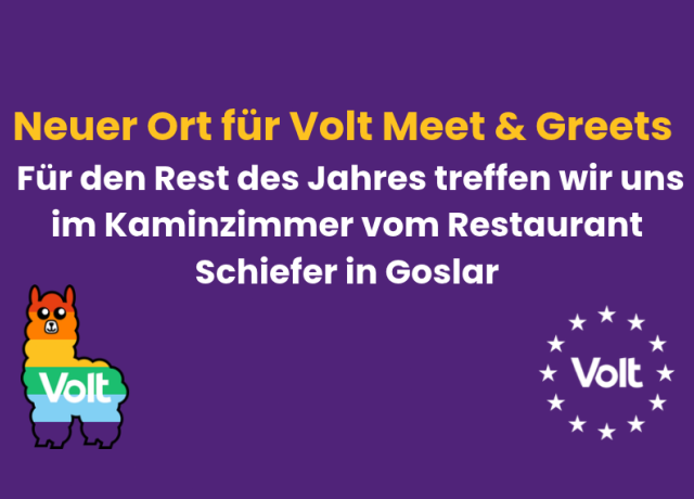 Neuer Ort für Volt Meet &amp; Greets in Goslar