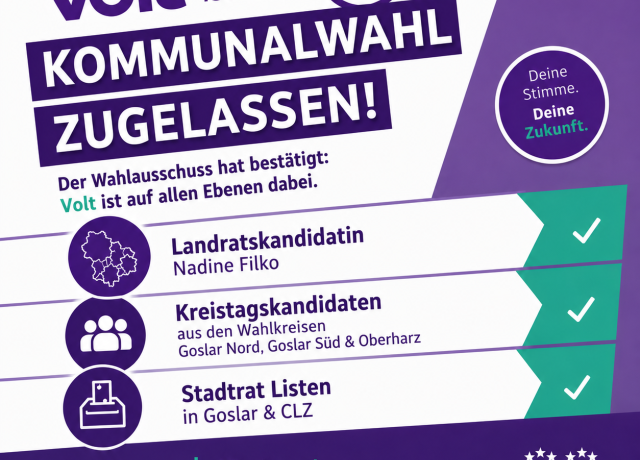 Volt Goslar zur Kommunalwahl 2026 zugelassen