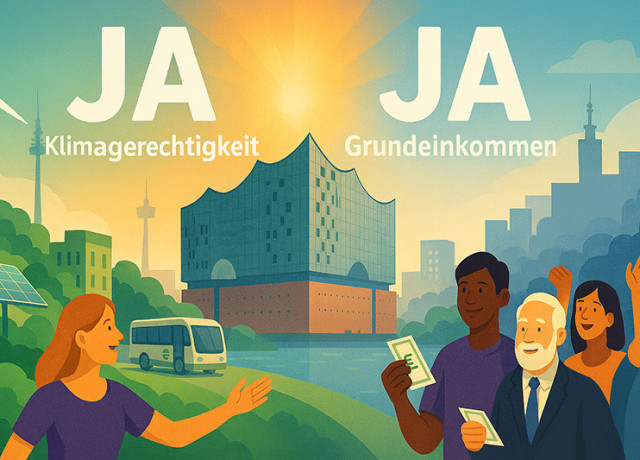 Volt sagt ja zum Zukunftsentscheid und Test Grundeinkommen Hamburg