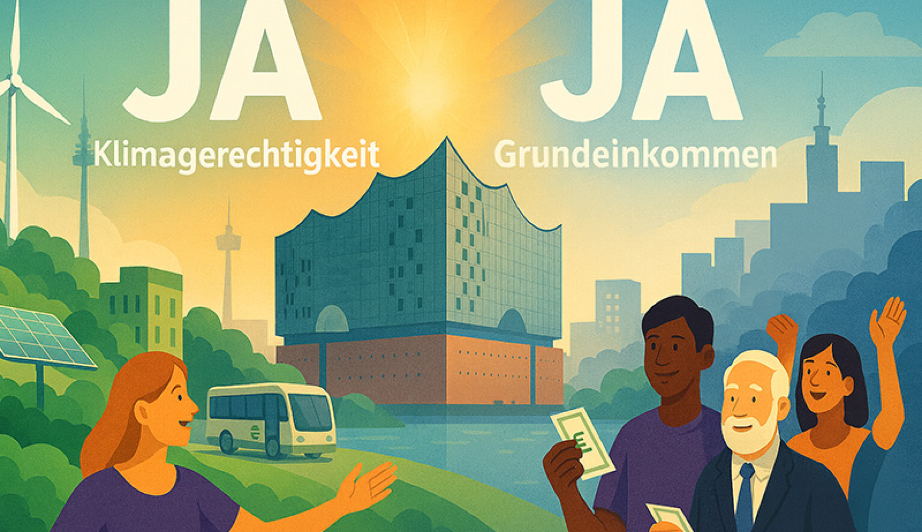 Volt sagt ja zum Zukunftsentscheid und Test Grundeinkommen Hamburg