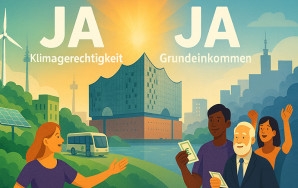 Volt sagt ja zum Zukunftsentscheid und Test Grundeinkommen Hamburg