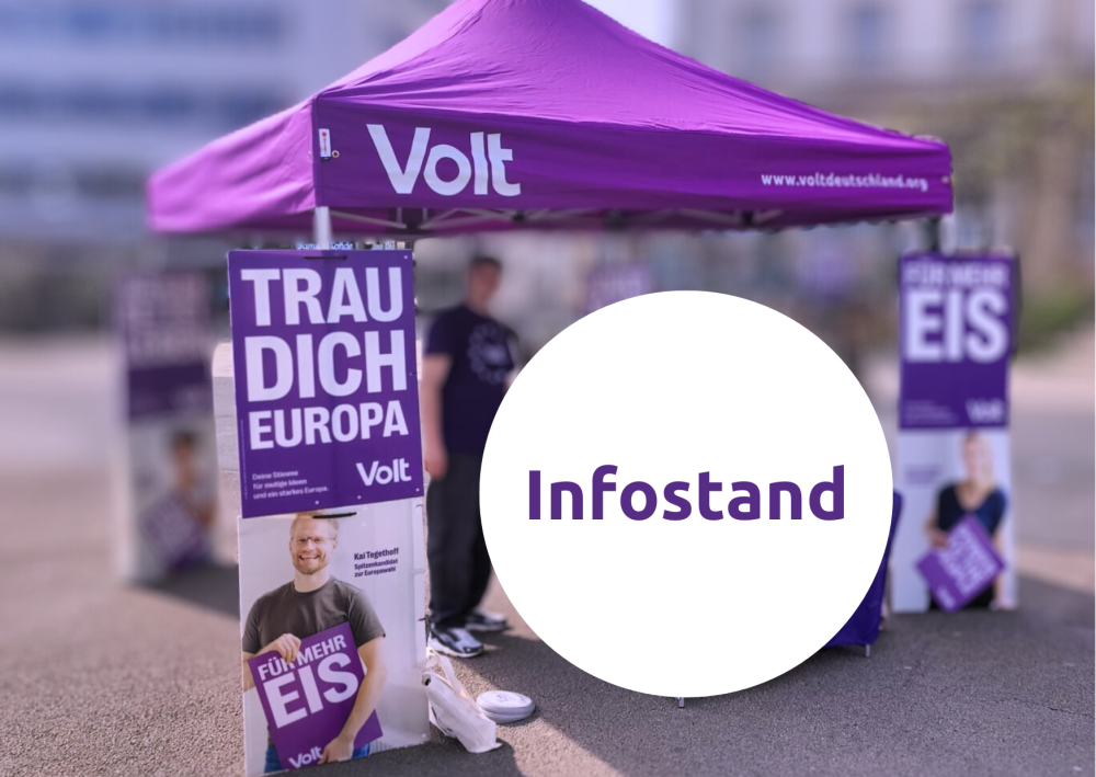 Infostand mit Plakat 