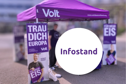 Infostand mit Plakat 