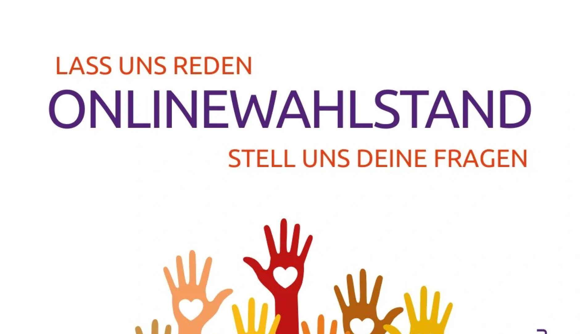 Slide mit Werbung für einen Online-Wahlstand