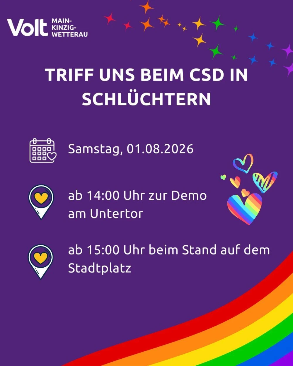 Slide mit Werbung für CSD Schlüchtern