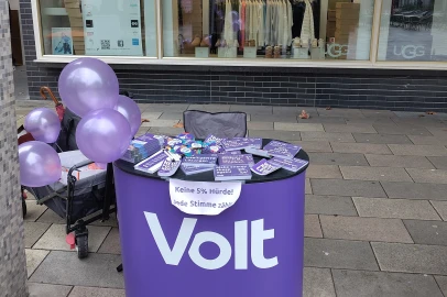 Volt Wahlstand mit Luftballons