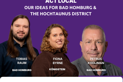 Volt meet and greet with Tobias Raum, Fiona Byrne, Petrus Kooijman on March 5, 2026, 6:30 PM in Bad Homburg