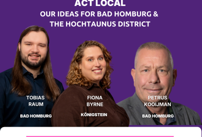 Volt meet and greet with Tobias Raum, Fiona Byrne, Petrus Kooijman on March 5, 2026, 6:30 PM in Bad Homburg