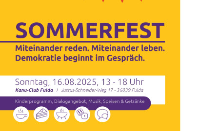 Sommerfest Volt Osthessen am Kanu-Club Fulda - Miteinander reden. Miteinander leben. Demokratie beginnt im Gespräch.