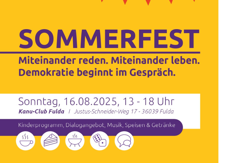 Sommerfest Volt Osthessen am Kanu-Club Fulda - Miteinander reden. Miteinander leben. Demokratie beginnt im Gespräch.