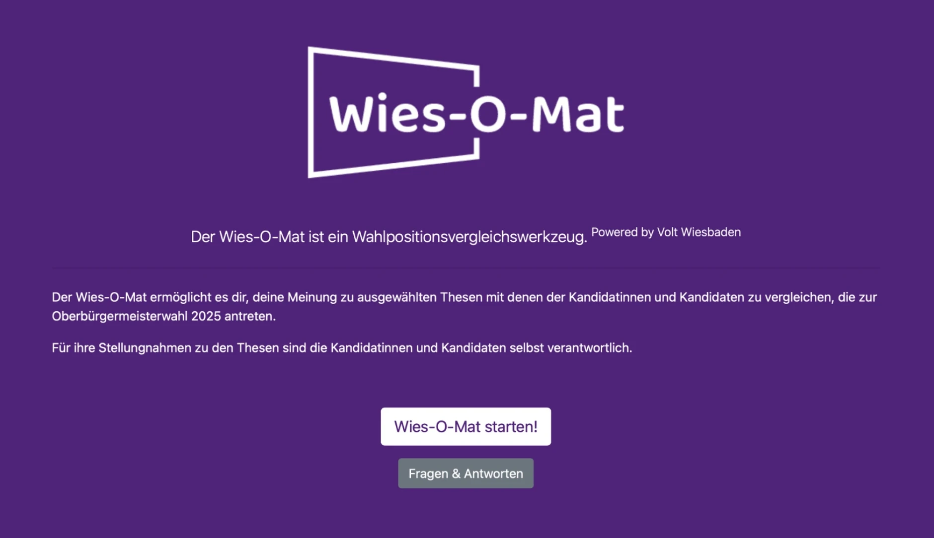 Startseite des Wies-O-Mats